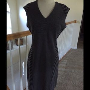 Ellen Tracy charcoal/black stripe dress